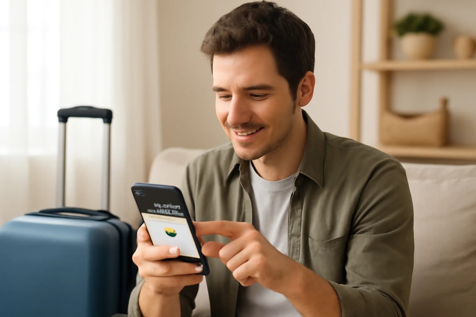 A traveller confirming their approved ETIAS authorisation