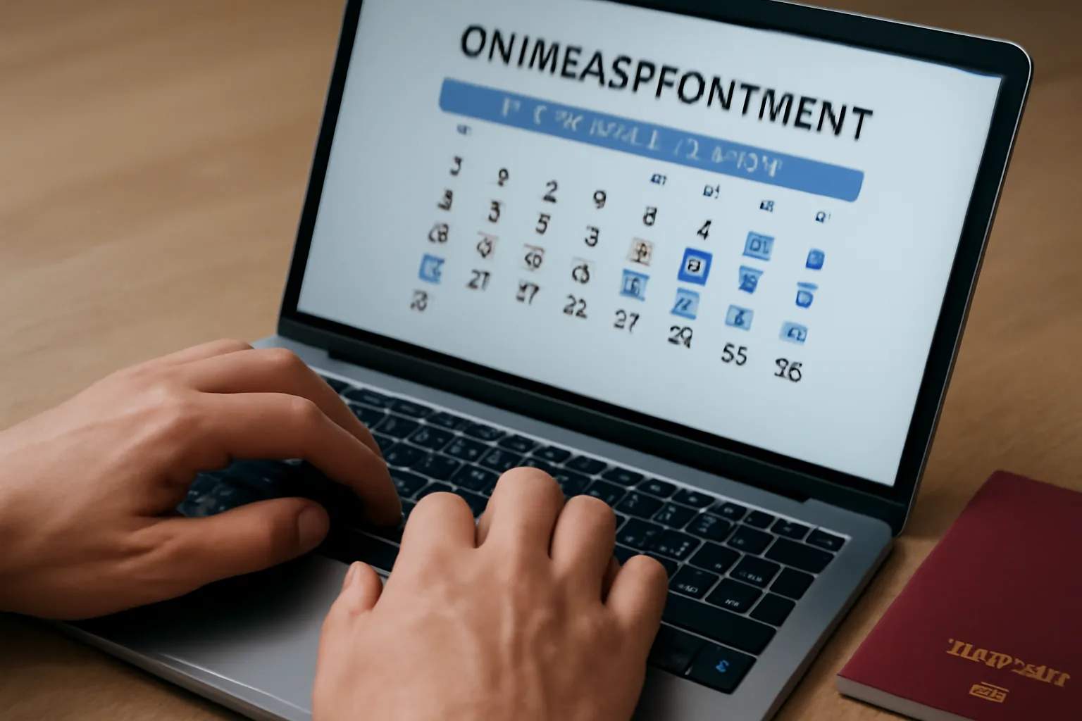 Traveller booking a Schengen visa appointment online