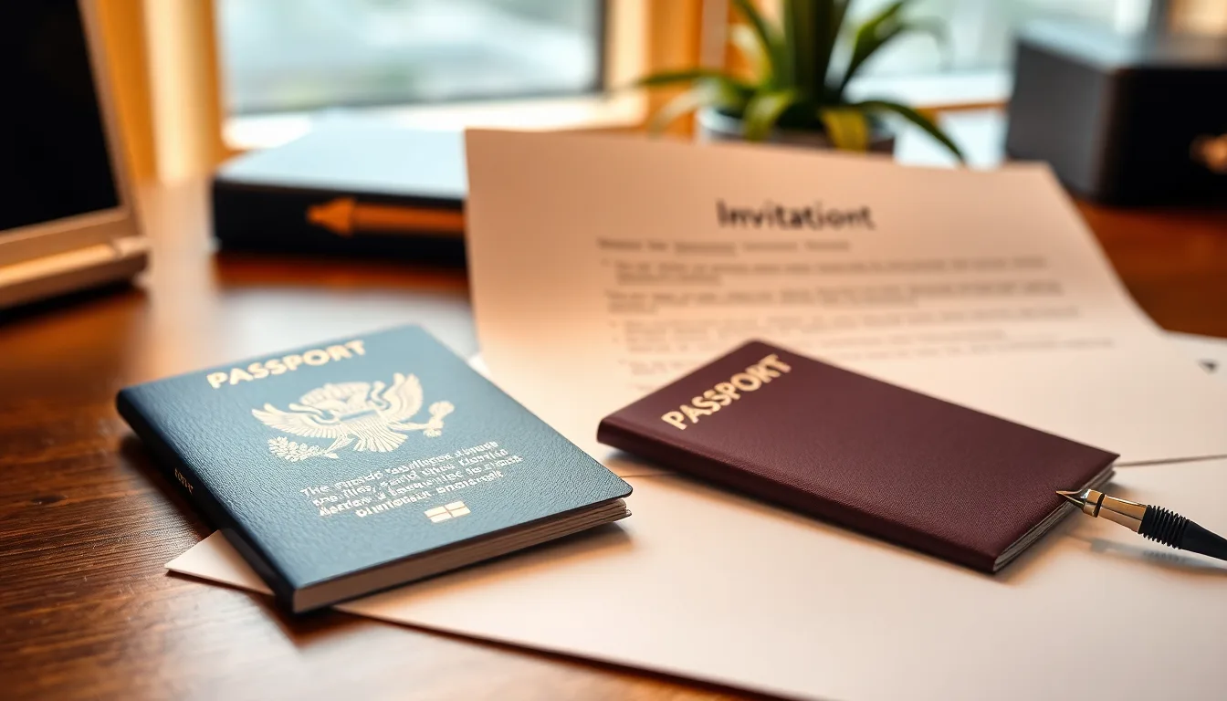 Printed UK visa invitation letter ready to send to a visitor