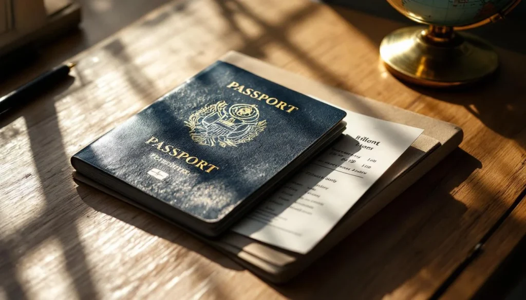 World map with passport and travel documents representing NZeTA eligibility