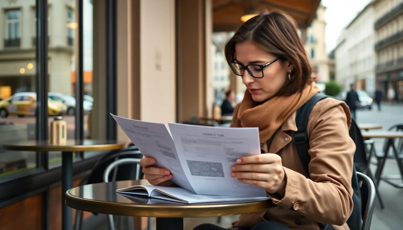 Traveller checking their Schengen 90/180 day count at a café table