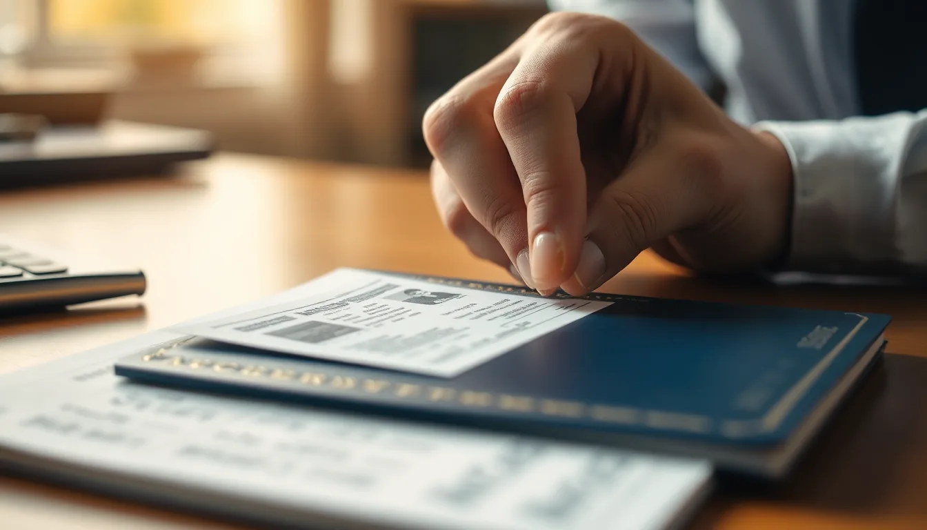 Traveller checking a Schengen visa sticker in their passport