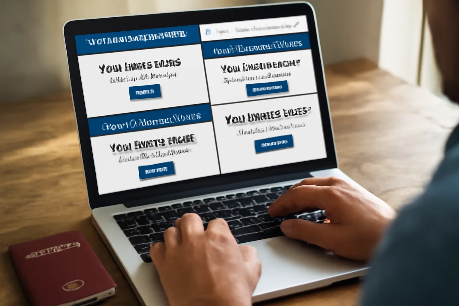 Traveller comparing different Schengen visa appointment booking systems on a laptop