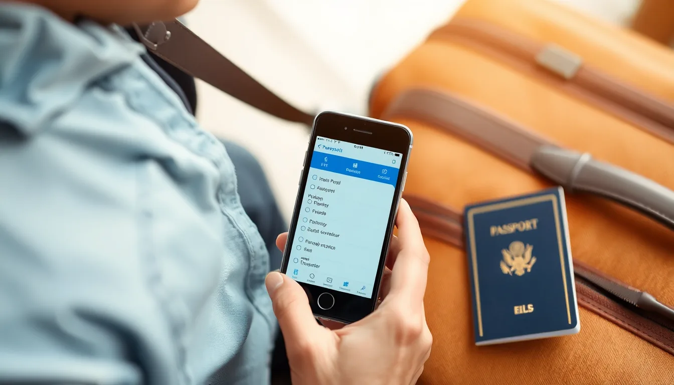 Traveller checking off a UK ETA pre-travel checklist before departure