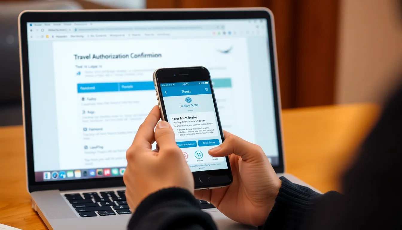 Traveller confirming a UK ETA payment through a banking app