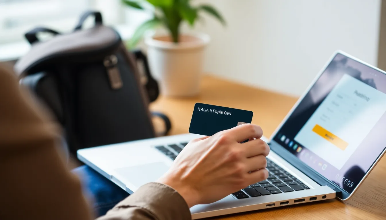 Italian traveller paying for a UK ETA application with a debit card