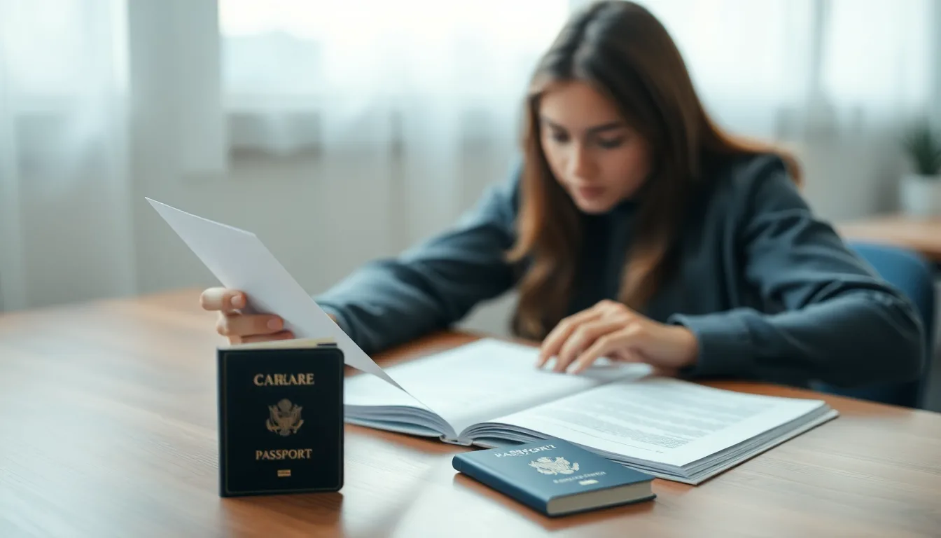 Student reviewing a short course confirmation for UK travel