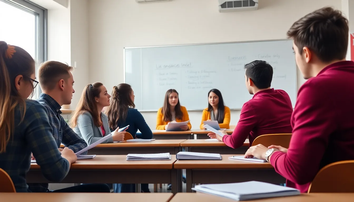 International students attending a short course in the UK