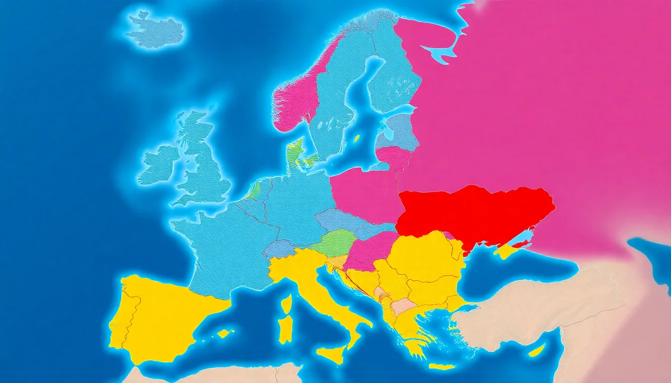 Map of Europe highlighting the countries that are part of the Schengen area