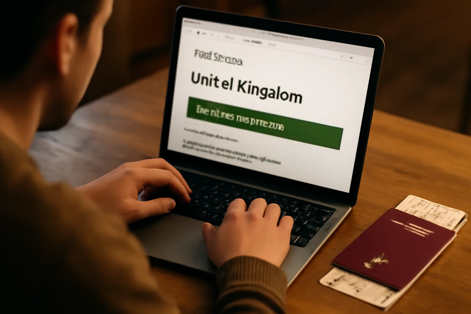 Reisender überprüft die Bestätigung seines UK ETA Antrags